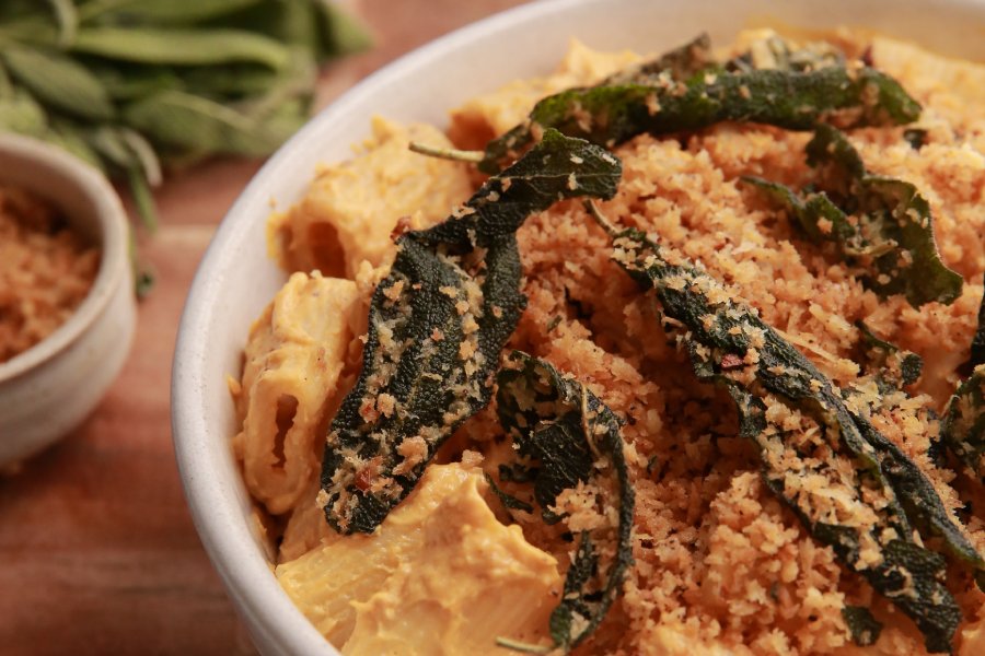 Creamy Pumpkin Mac Cheese With Crispy Sage Brancourts